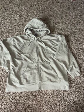 TNA Extra Fleece Boyfriend Hoodie in Sage Green